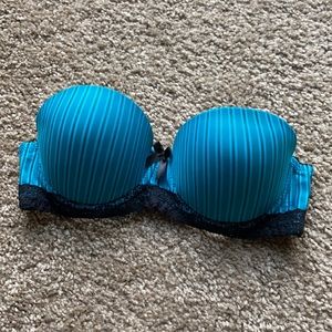 Blue and black Adore Me bra. Size 32B.